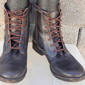 Matisse Brown Leather Lace Up Granny Western Cottage Boots 8.5